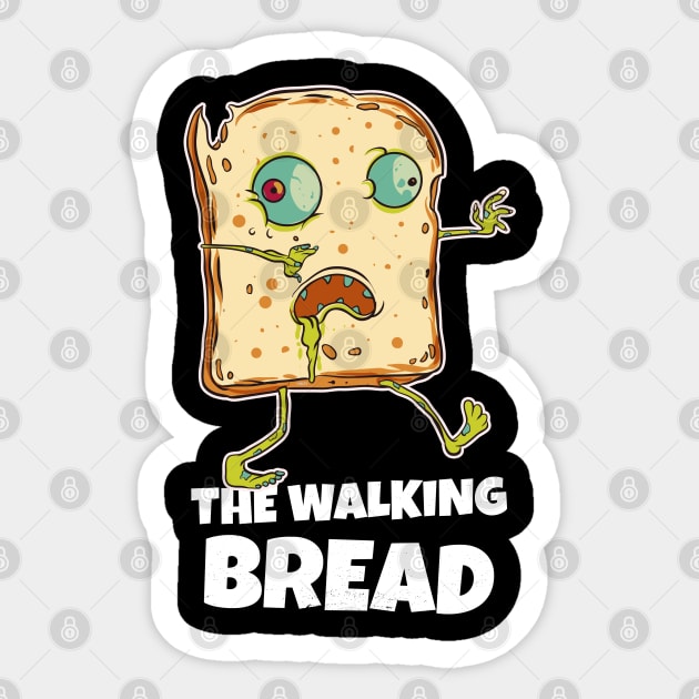 The Walking Bread Funny Halloween Zombie Bread Character Sticker by creative